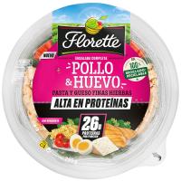 Sałatka kompletna FLORETTE z kurczakiem, jajkiem i makaronem, miska 295 g